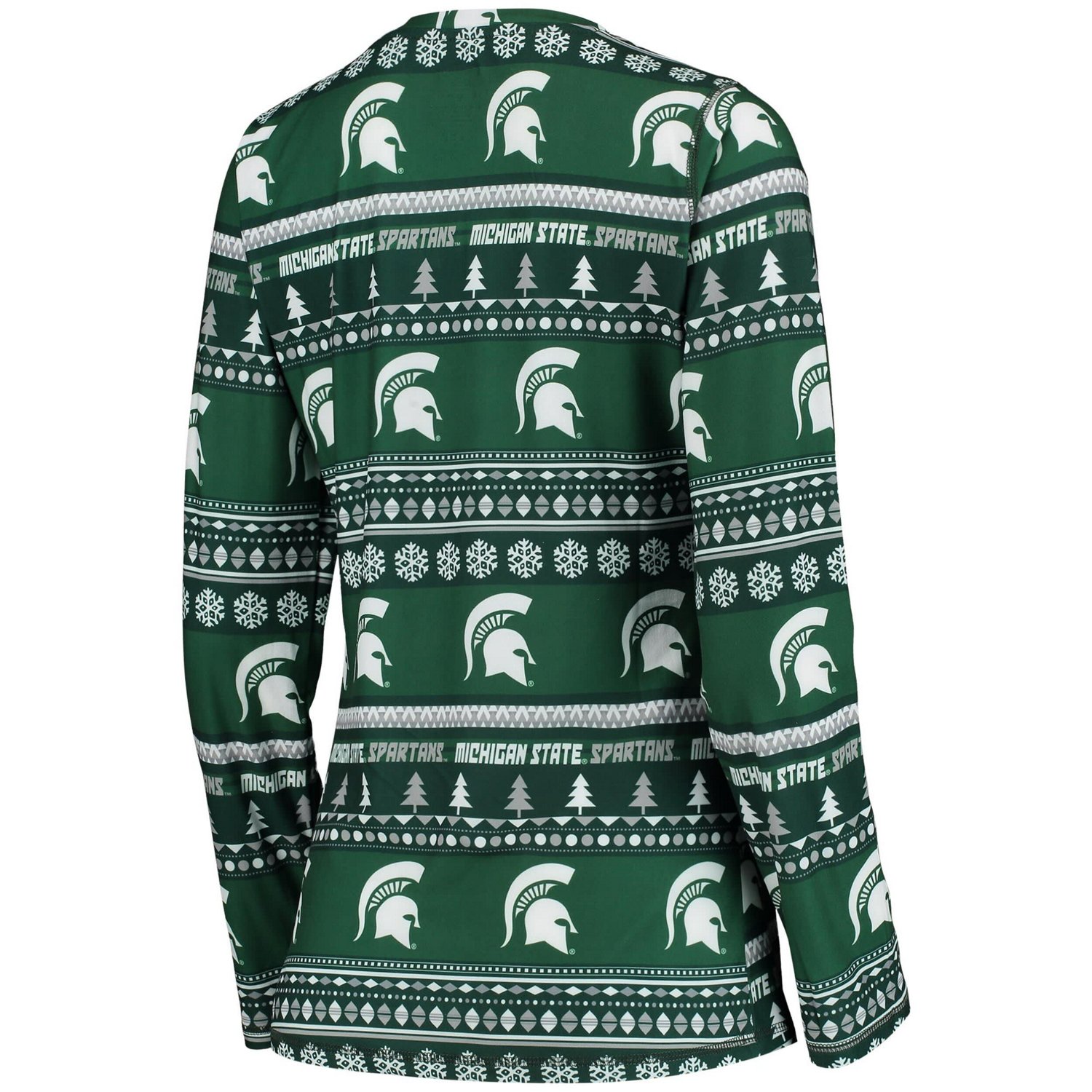 Concepts Sport Michigan State Spartans Holiday Long Sleeve T-Shirt  Pants Sleep Set                                              - view number 3
