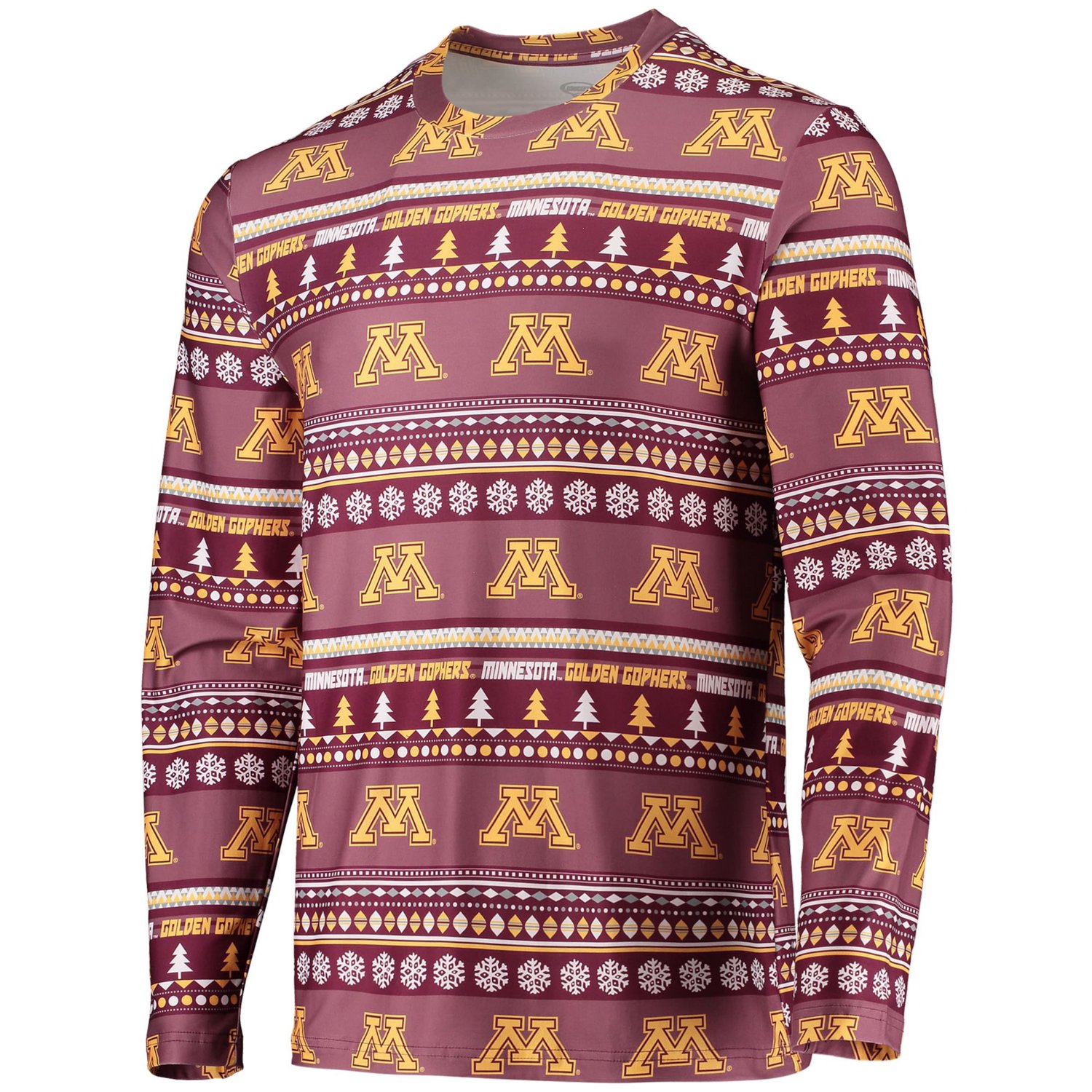 Concepts Sport Minnesota Golden Gophers Ugly Sweater Long Sleeve T-Shirt and Pants Sleep Set - view number 2