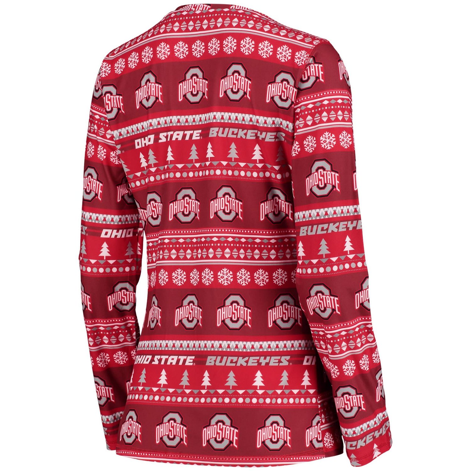 Concepts Sport Ohio State Buckeyes Holiday Long Sleeve T-Shirt  Pants Sleep Set                                                  - view number 3