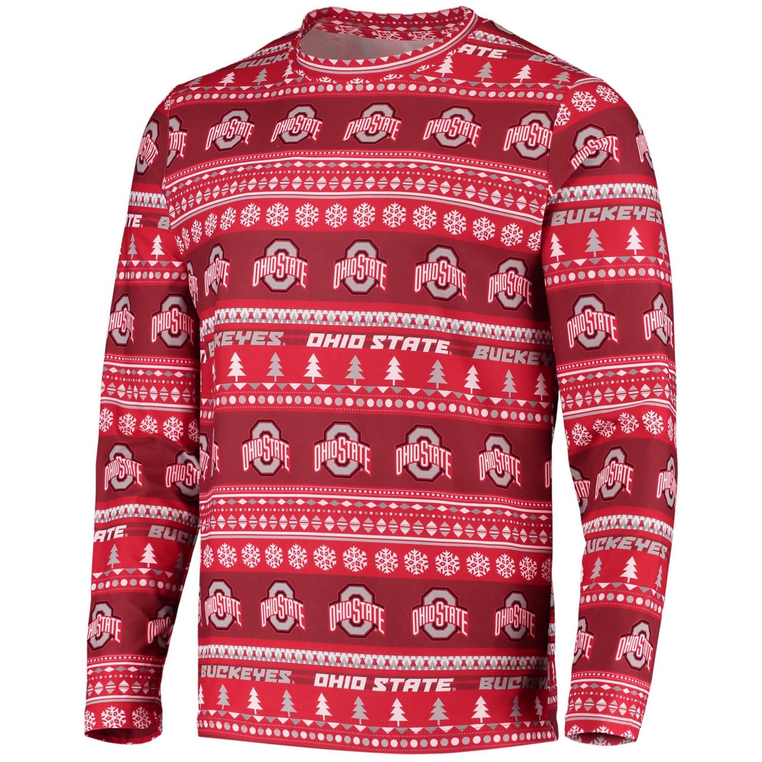 Concepts Sport Ohio State Buckeyes Ugly Sweater Knit Long Sleeve Top and Pant Set                                                - view number 2