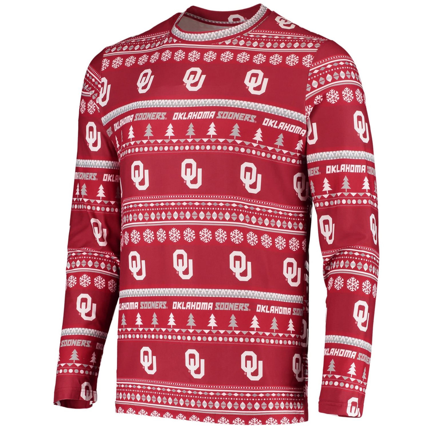 Concepts Sport Oklahoma Sooners Ugly Sweater Knit Long Sleeve Top and Pant Set