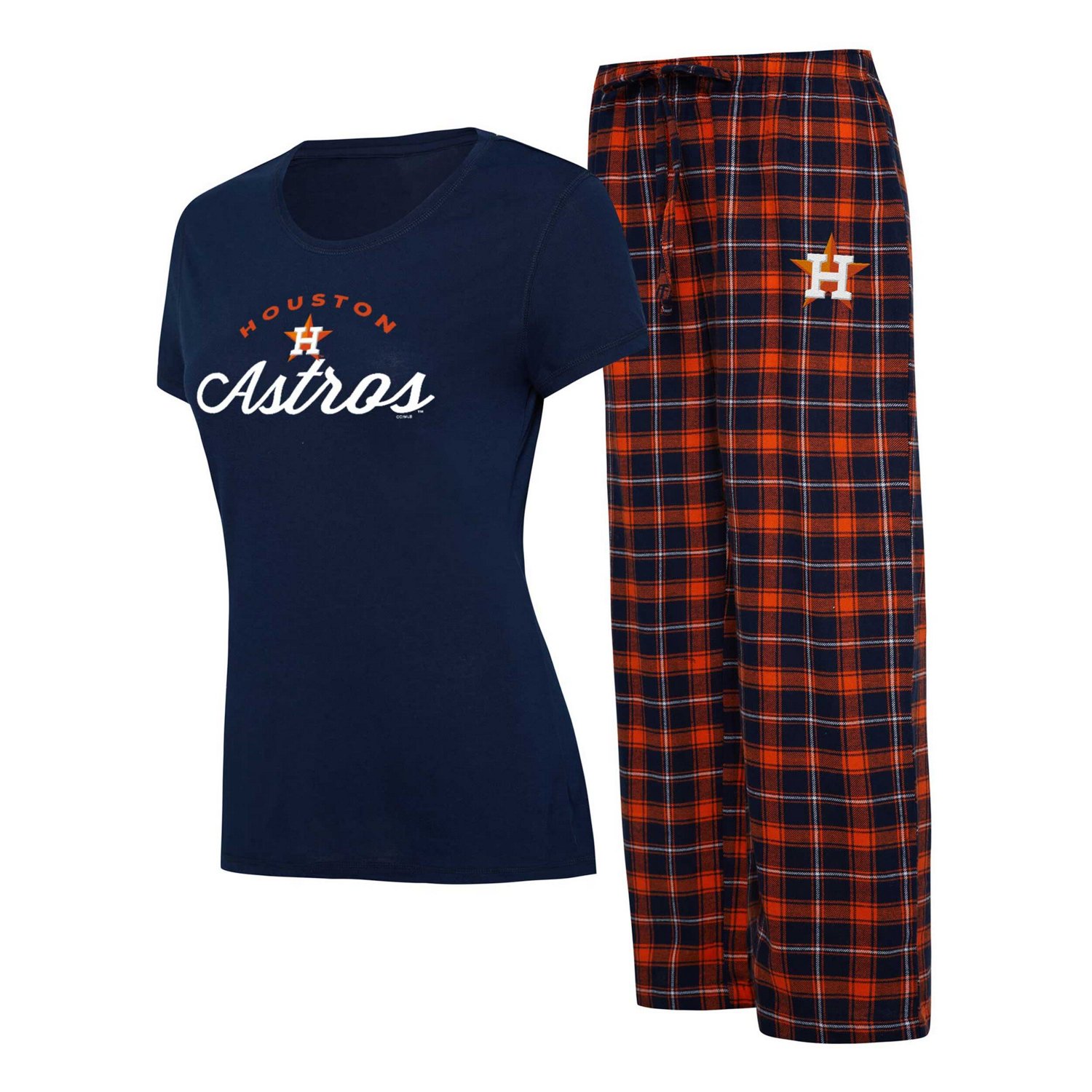 Concepts Sport Orange Houston Astros Arctic T-Shirt  Flannel Pants Sleep Set