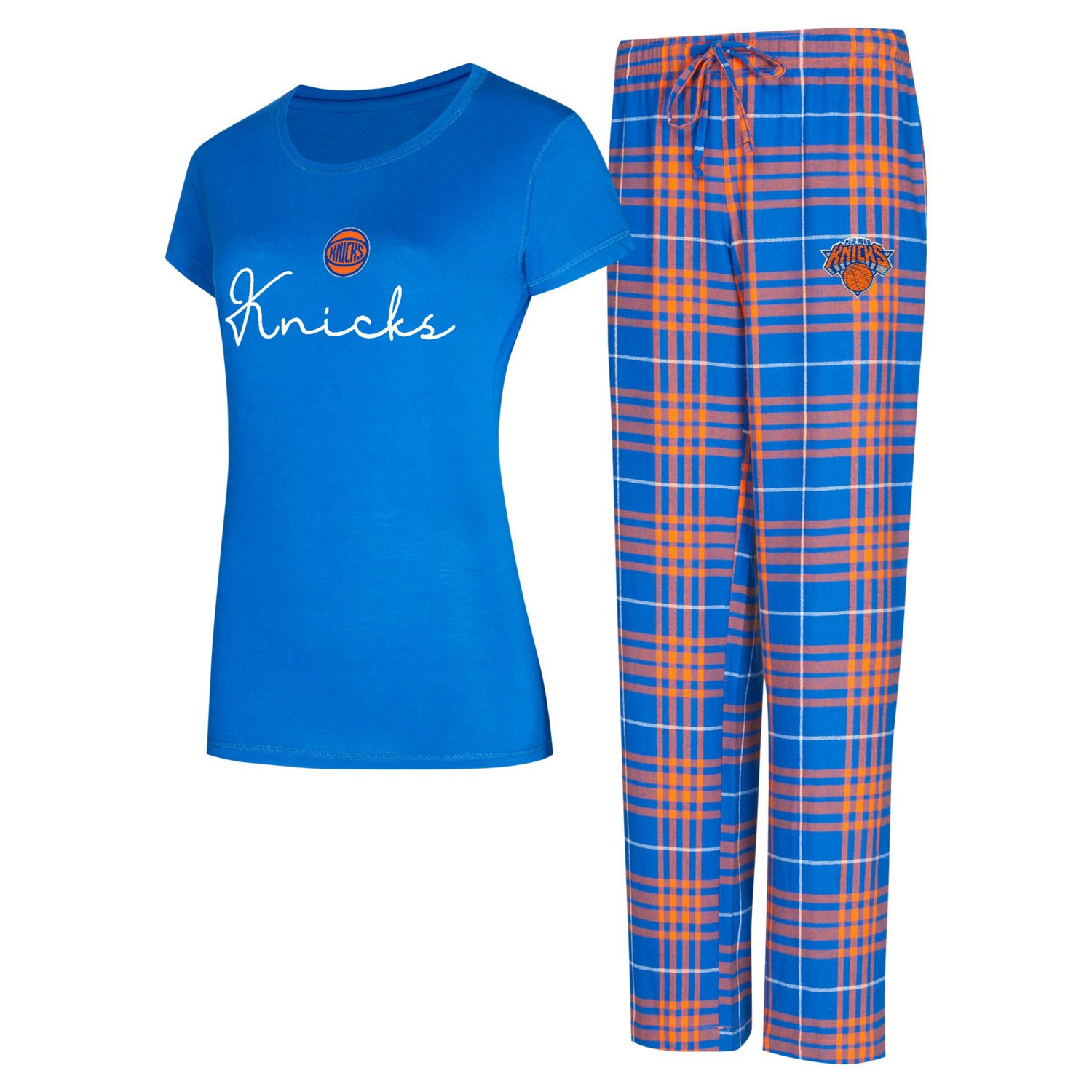 Concepts Sport Orange New York Knicks Vector T-Shirt  Flannel Pants Sleep Set