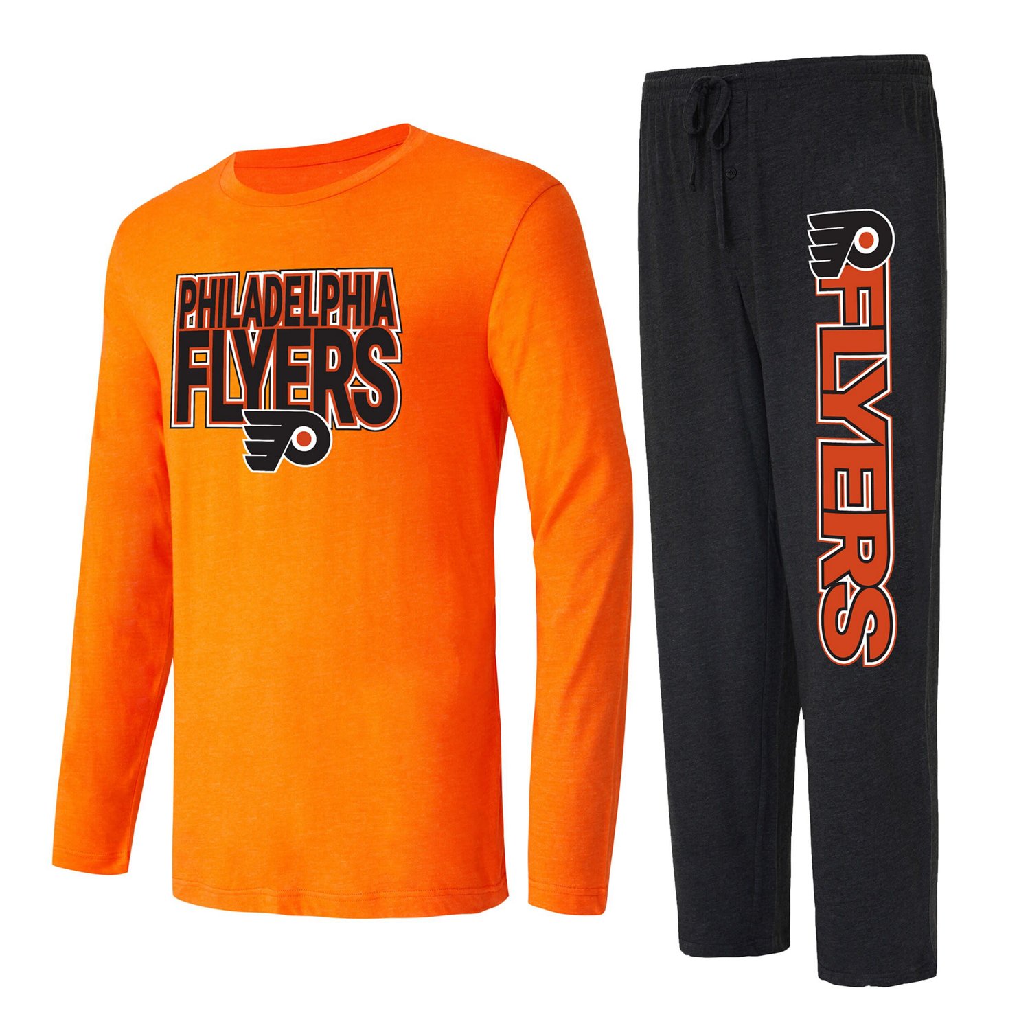 Concepts Sport Orange Philadelphia Flyers Meter Long Sleeve T-Shirt  Pants Sleep Set - view number 1