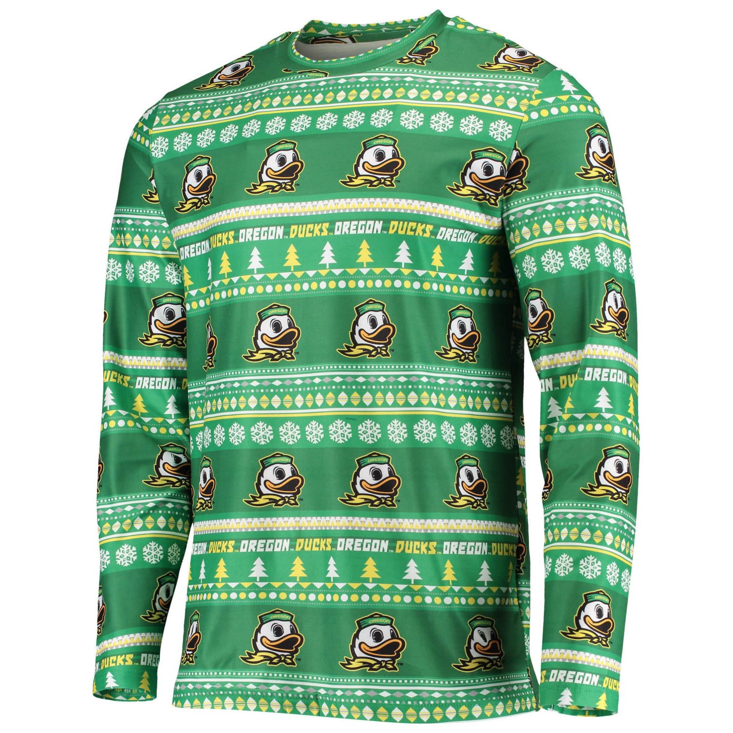 Concepts Sport Oregon Ducks Ugly Sweater Long Sleeve T-Shirt and Pants Sleep Set                                                 - view number 2