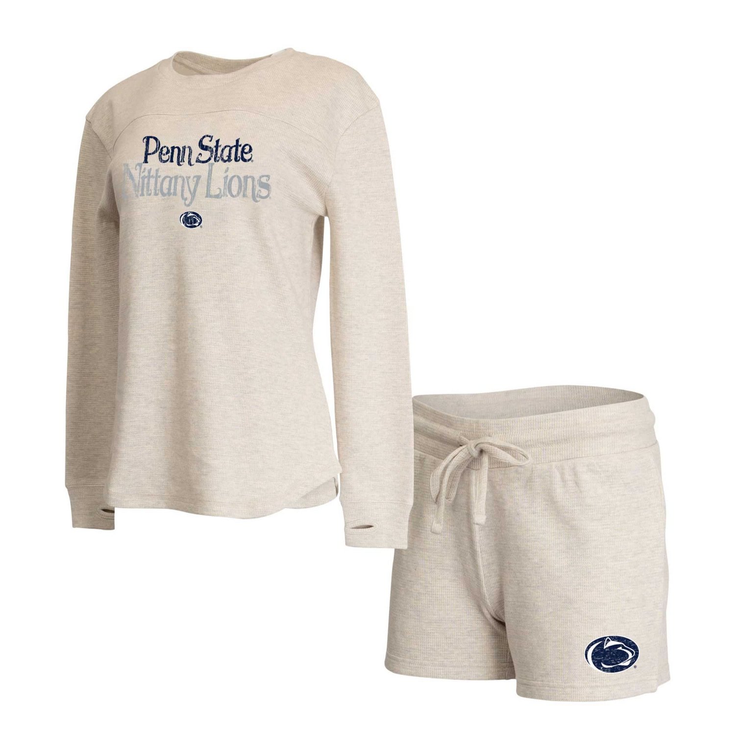Concepts Sport Penn State Nittany Lions Waffle Fabric Long Sleeve T-Shirt  Shorts Set                                            - view number 1
