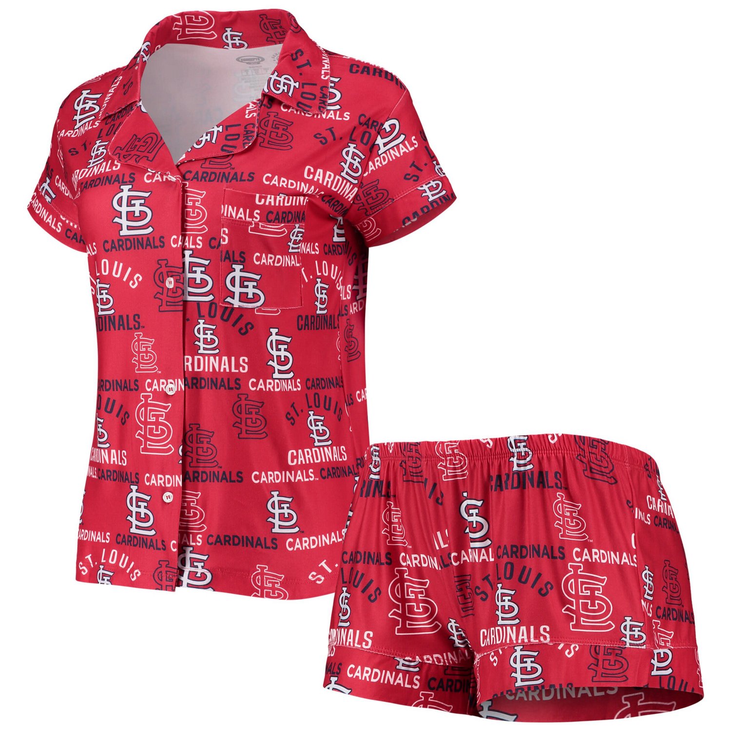 Concepts Sport St Louis Cardinals Flagship Allover Print Top  Shorts Sleep Set                                                  