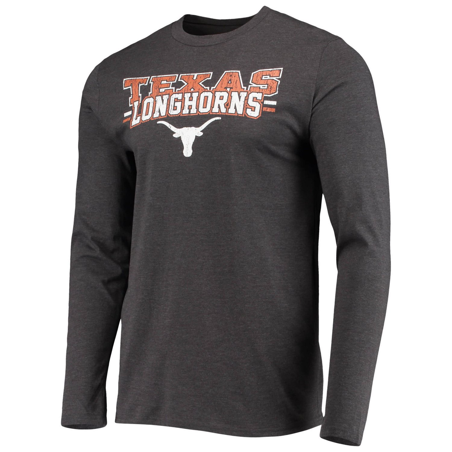 Concepts Sport Texas /Heathered Charcoal Texas Longhorns Meter Long Sleeve T-Shirt  Pants Sleep Set                              - view number 2