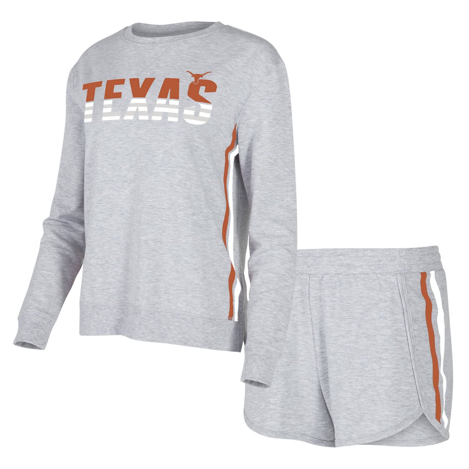 Concepts Sport Texas Longhorns Cedar Tri-Blend Long Sleeve T-Shirt  Shorts Sleep Set - view number 1