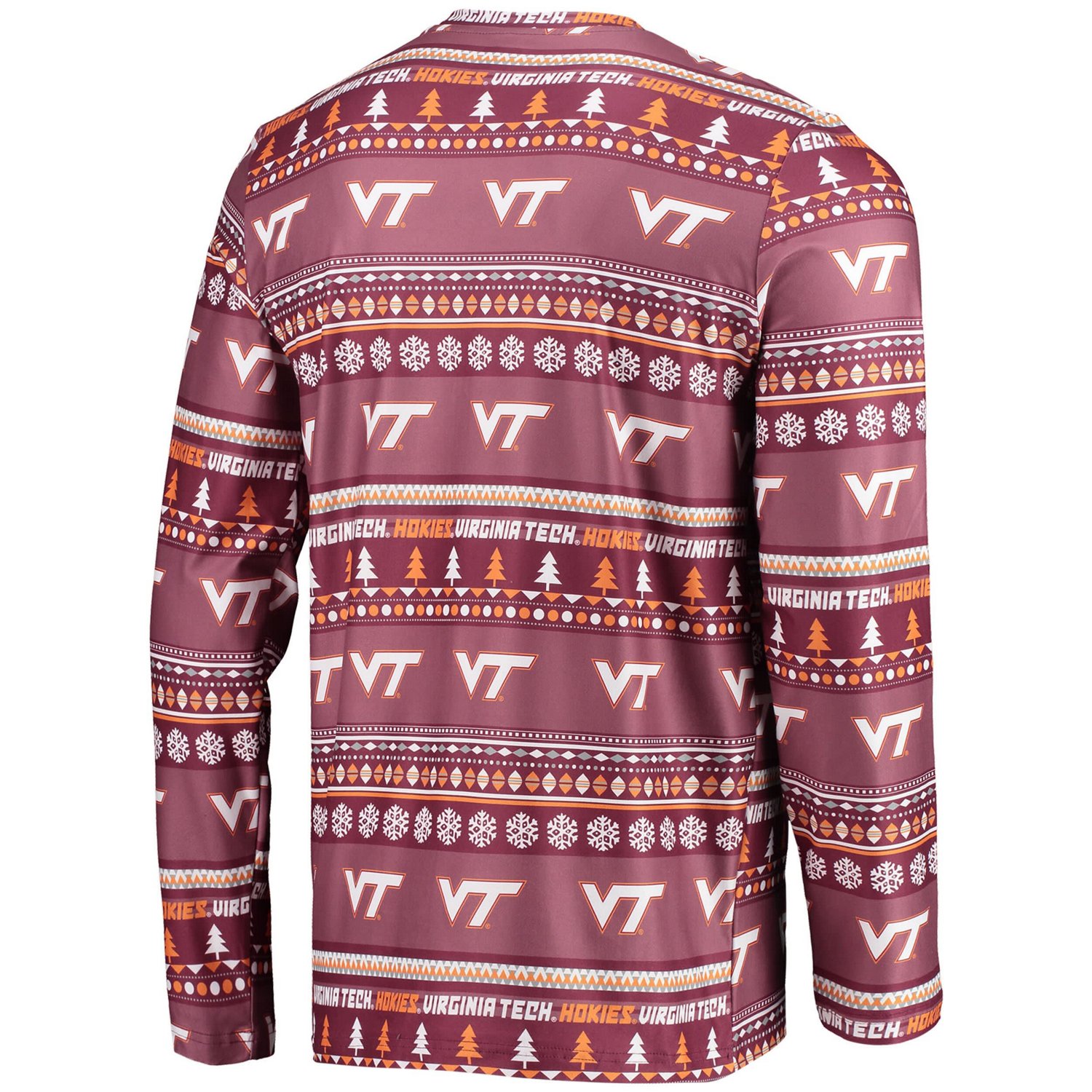 Concepts Sport Virginia Tech Hokies Ugly Sweater Long Sleeve T-Shirt and Pants Sleep Set - view number 3