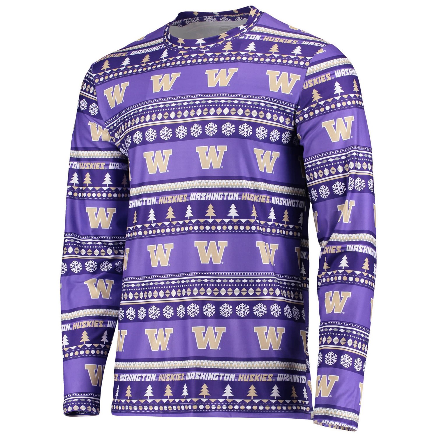 Concepts Sport Washington Huskies Ugly Sweater Long Sleeve T-Shirt and Pants Sleep Set                                           - view number 2
