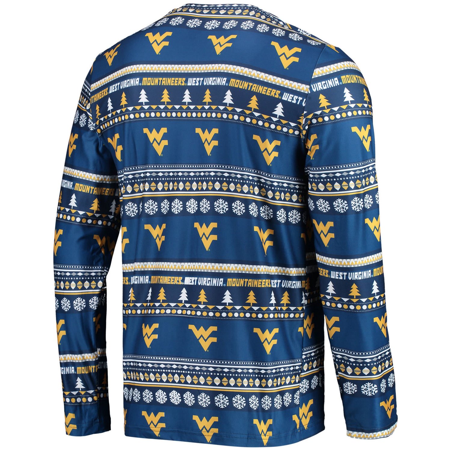 Concepts Sport West Virginia Mountaineers Ugly Sweater Long Sleeve T-Shirt and Pants Sleep Set - view number 3