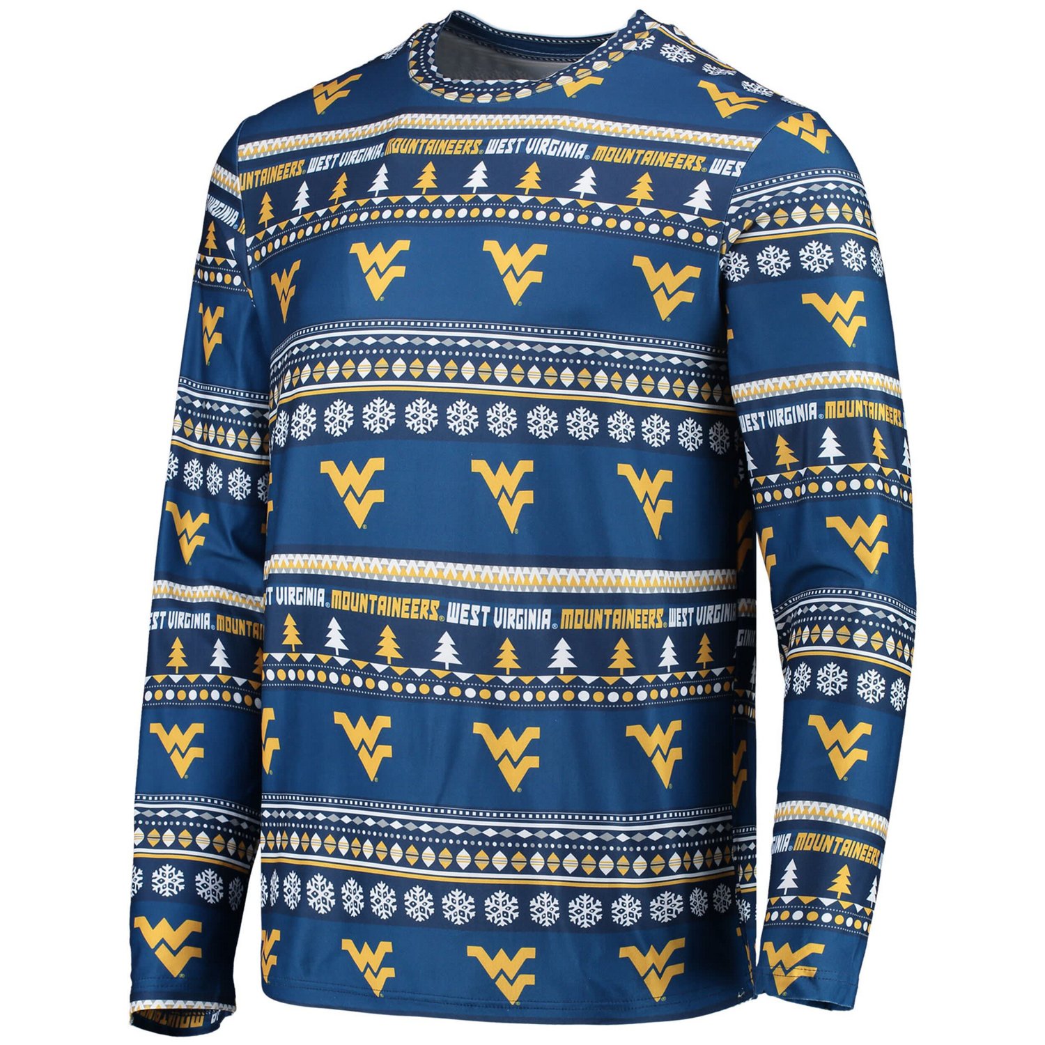Concepts Sport West Virginia Mountaineers Ugly Sweater Long Sleeve T-Shirt and Pants Sleep Set - view number 2