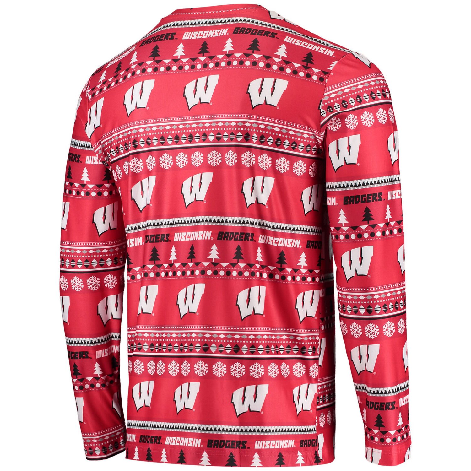 Concepts Sport Wisconsin Badgers Ugly Sweater Long Sleeve T-Shirt and Pants Sleep Set - view number 3