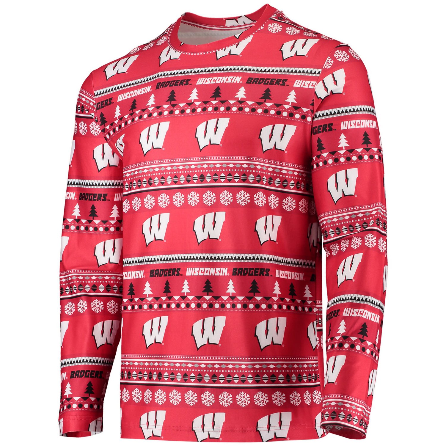 Concepts Sport Wisconsin Badgers Ugly Sweater Long Sleeve T-Shirt and Pants Sleep Set - view number 2