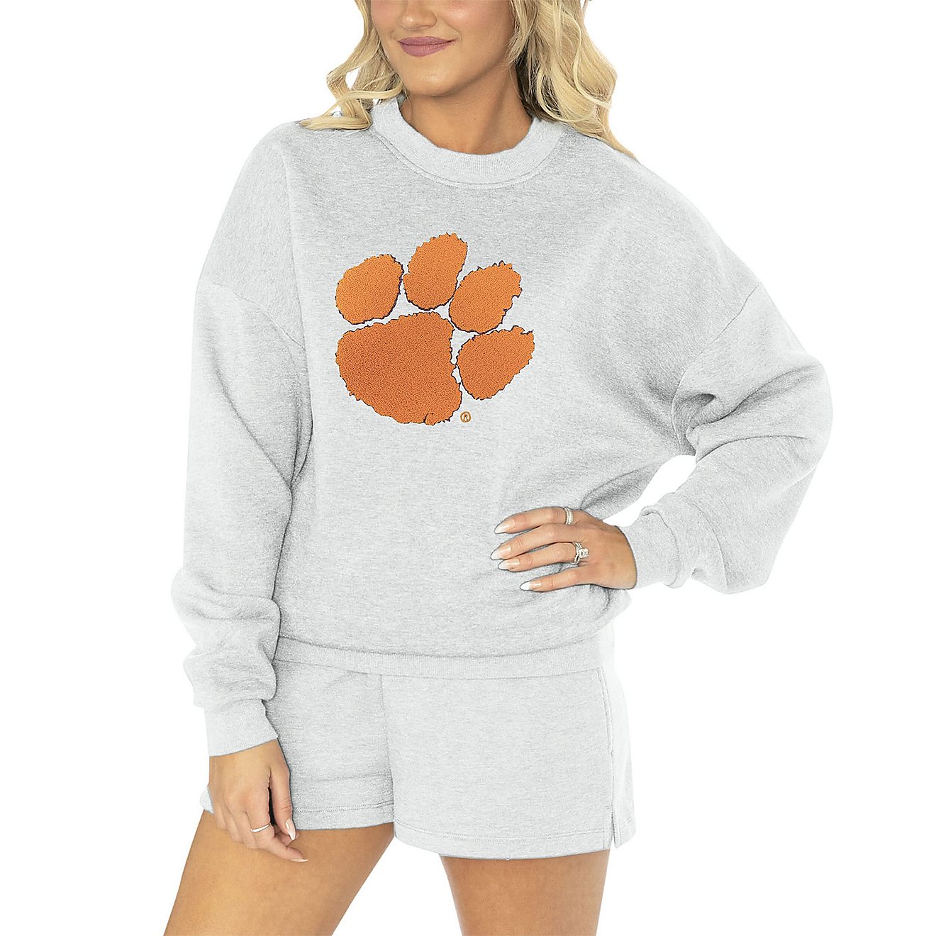 Gameday Couture Clemson Tigers Team Effort Pullover Sweatshirt  Shorts Sleep Set                                                 - view number 1