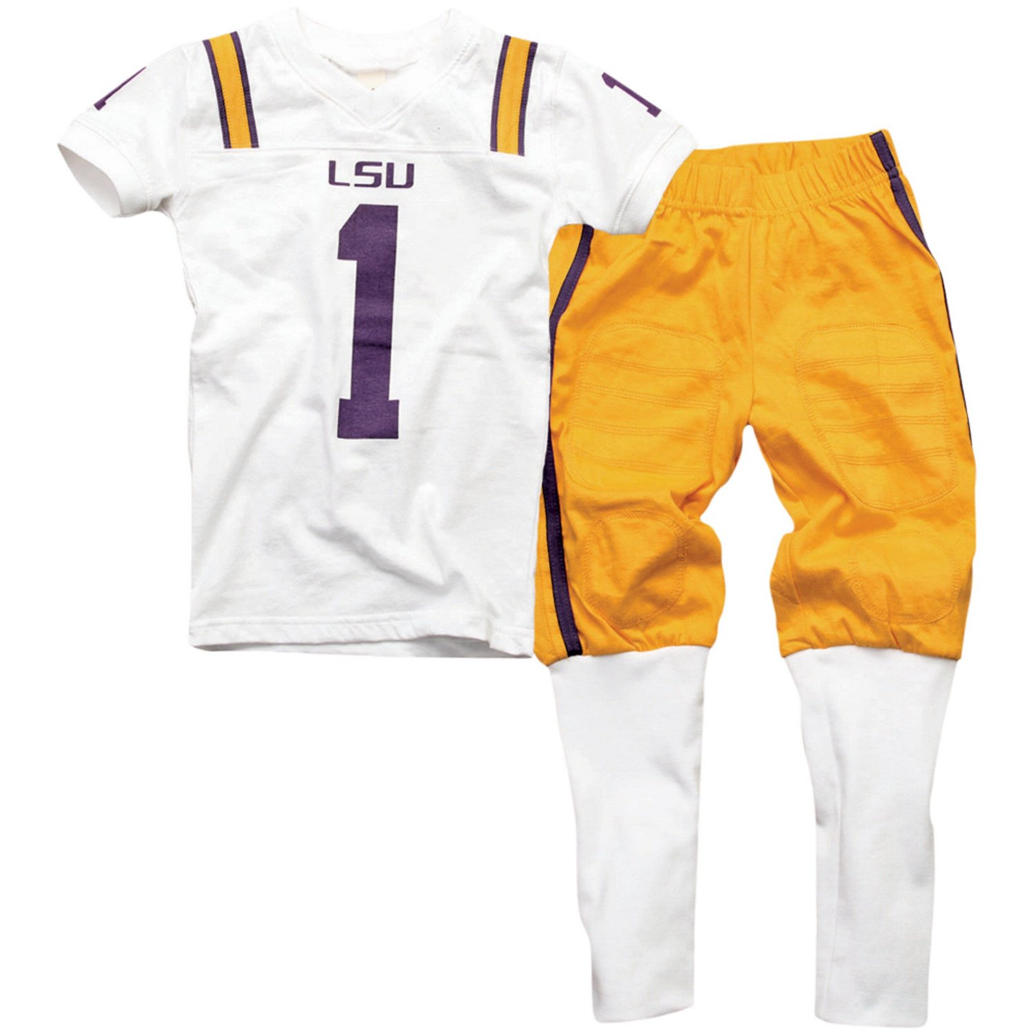LSU Tigers Youth Football Pajama Set - Gold