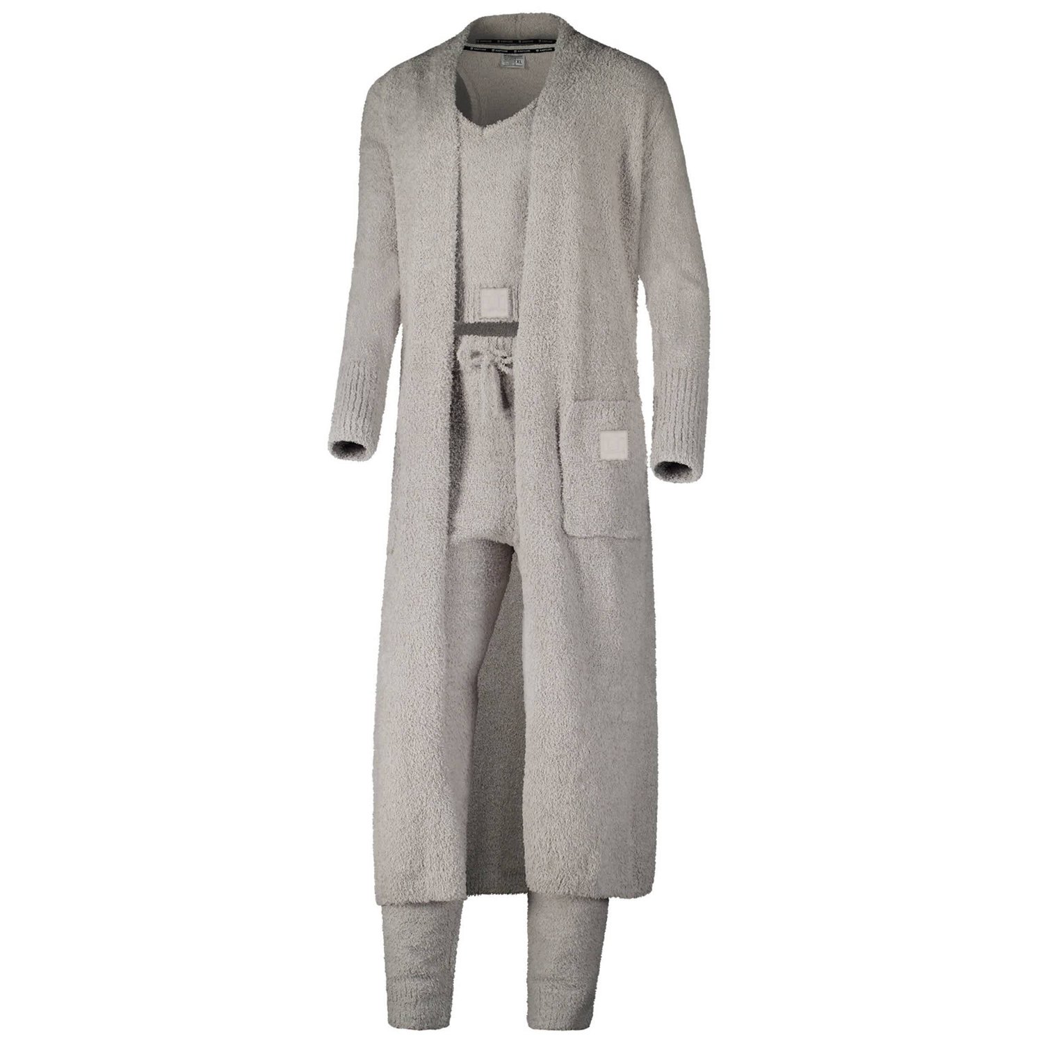 Miami Hurricanes Three-Piece Fuzzy Knit Cropped k Top Jogger Pants  Longline Cardigan Set