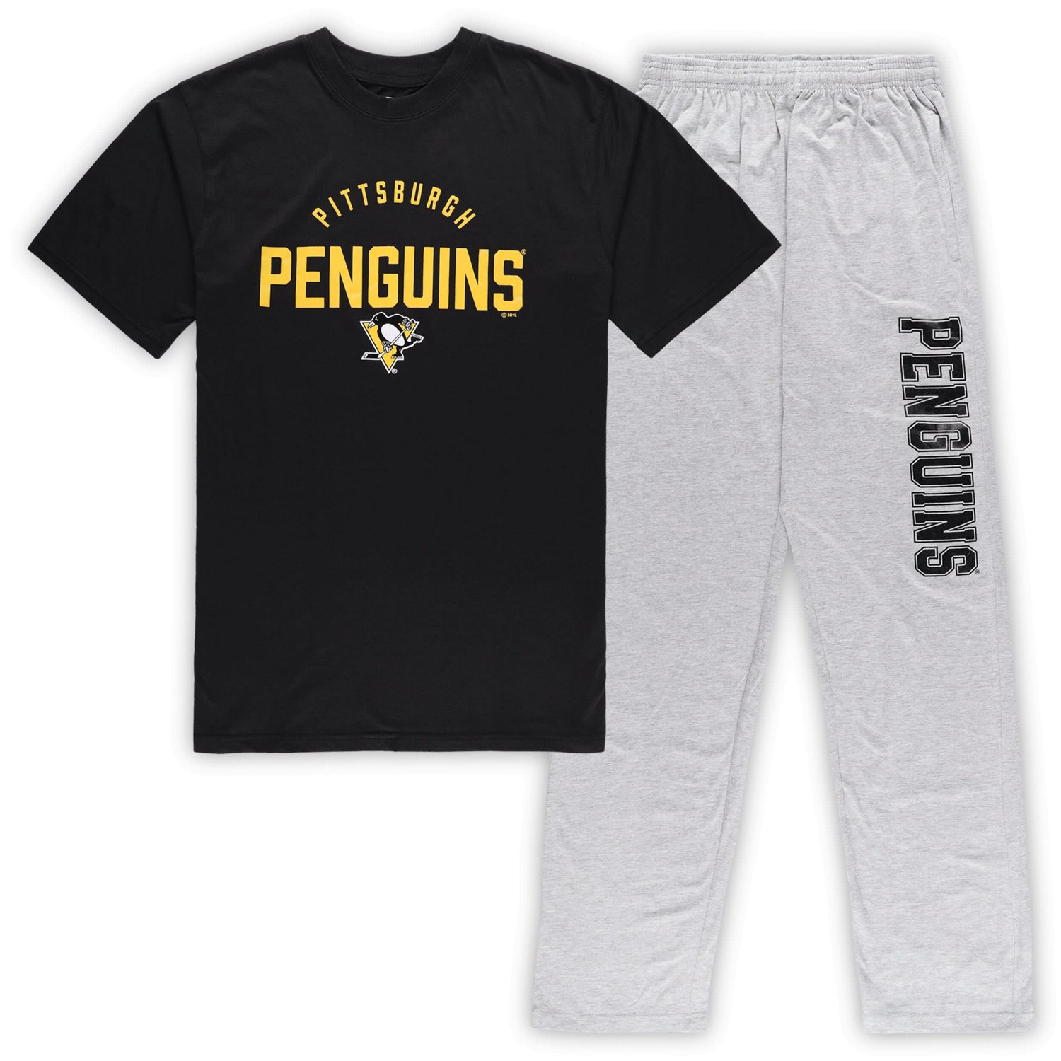 Pittsburgh Penguins Heather Gray Big  Tall T-Shirt  Pants Lounge Set - view number 1