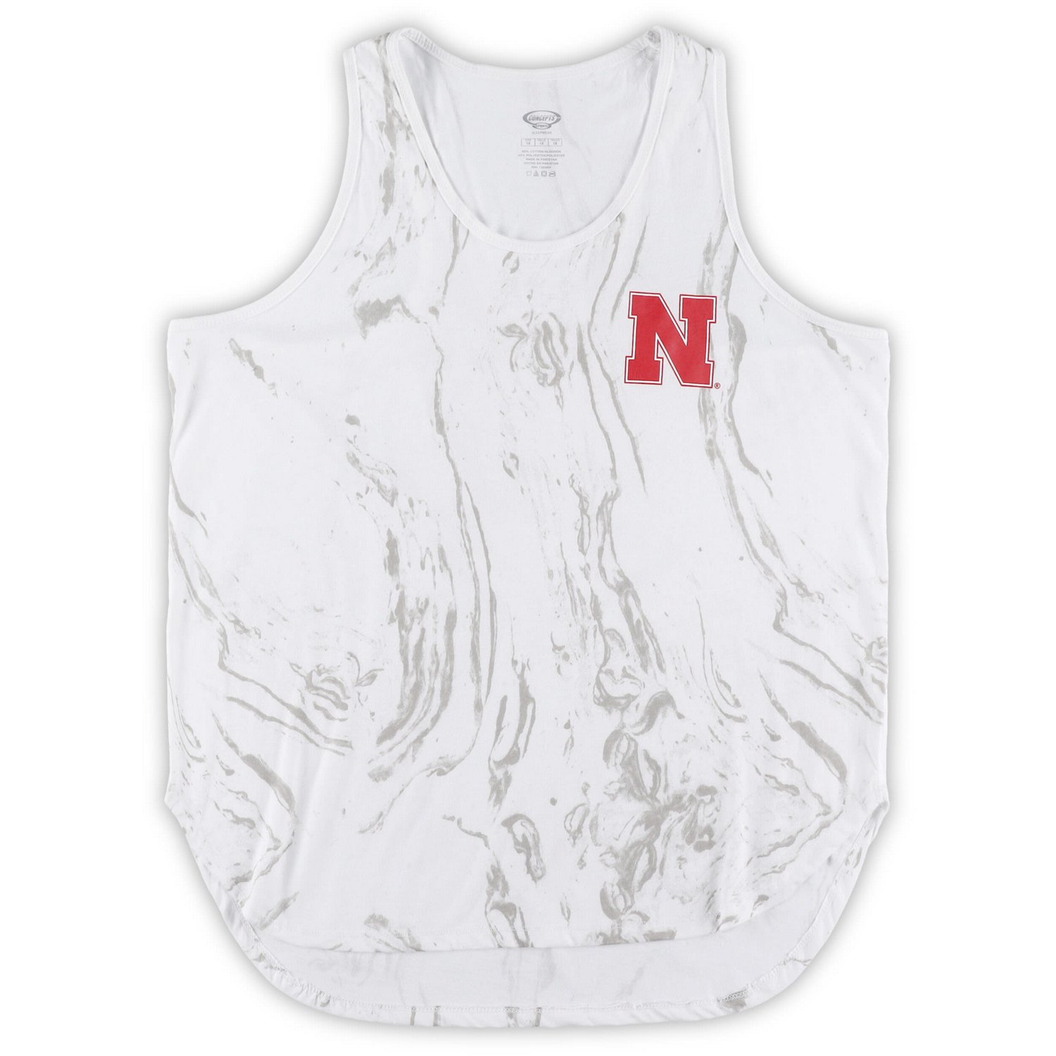Profile Nebraska Huskers Plus Size Marble Tank and Shorts Set - view number 2