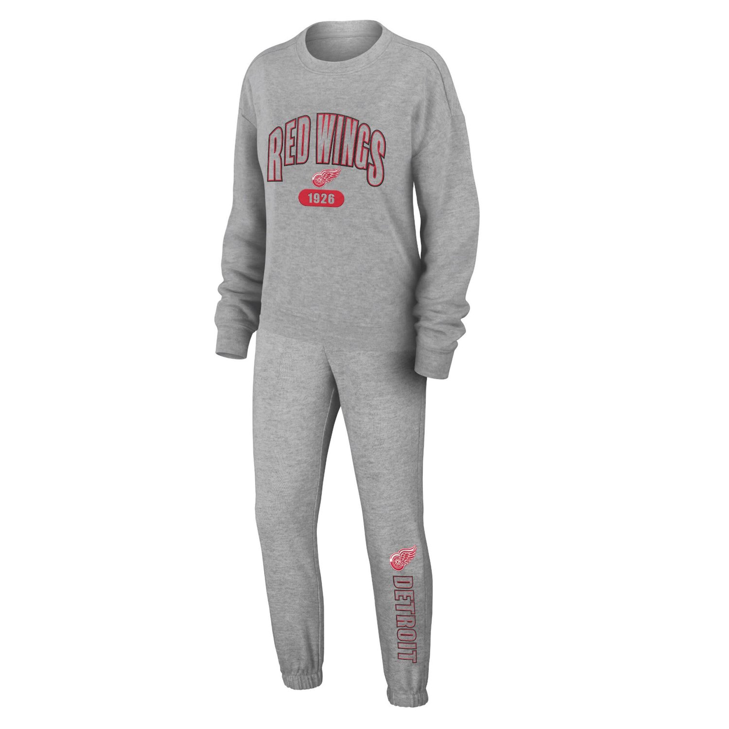WEAR by Erin Andrews Detroit Wings Knit Long Sleeve Tri-Blend T-Shirt  Pants Sleep Set