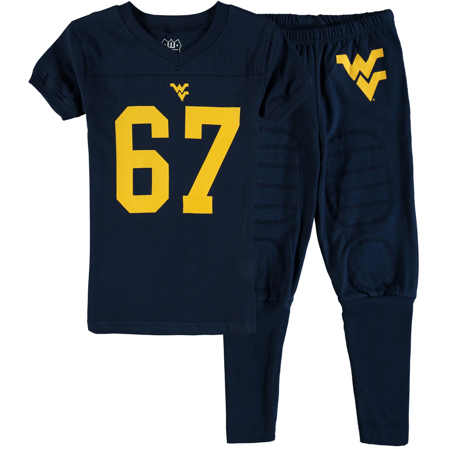 Youth Wes  Willy West Virginia Mountaineers Football Pajama Set - view number 1