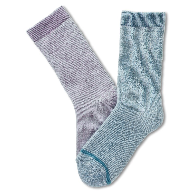 Magellan Outdoors Women's Cozy Crew Socks 2-Pack Blue/Purple, Medium - Western And Thermal at Academy Sports