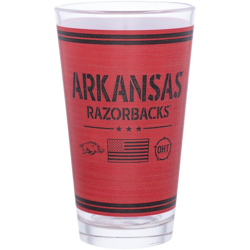 Indigo Falls Arkansas Razorbacks 16oz OHT Military Appreciation Pint Glass - NCAA Novelty at Academy Sports