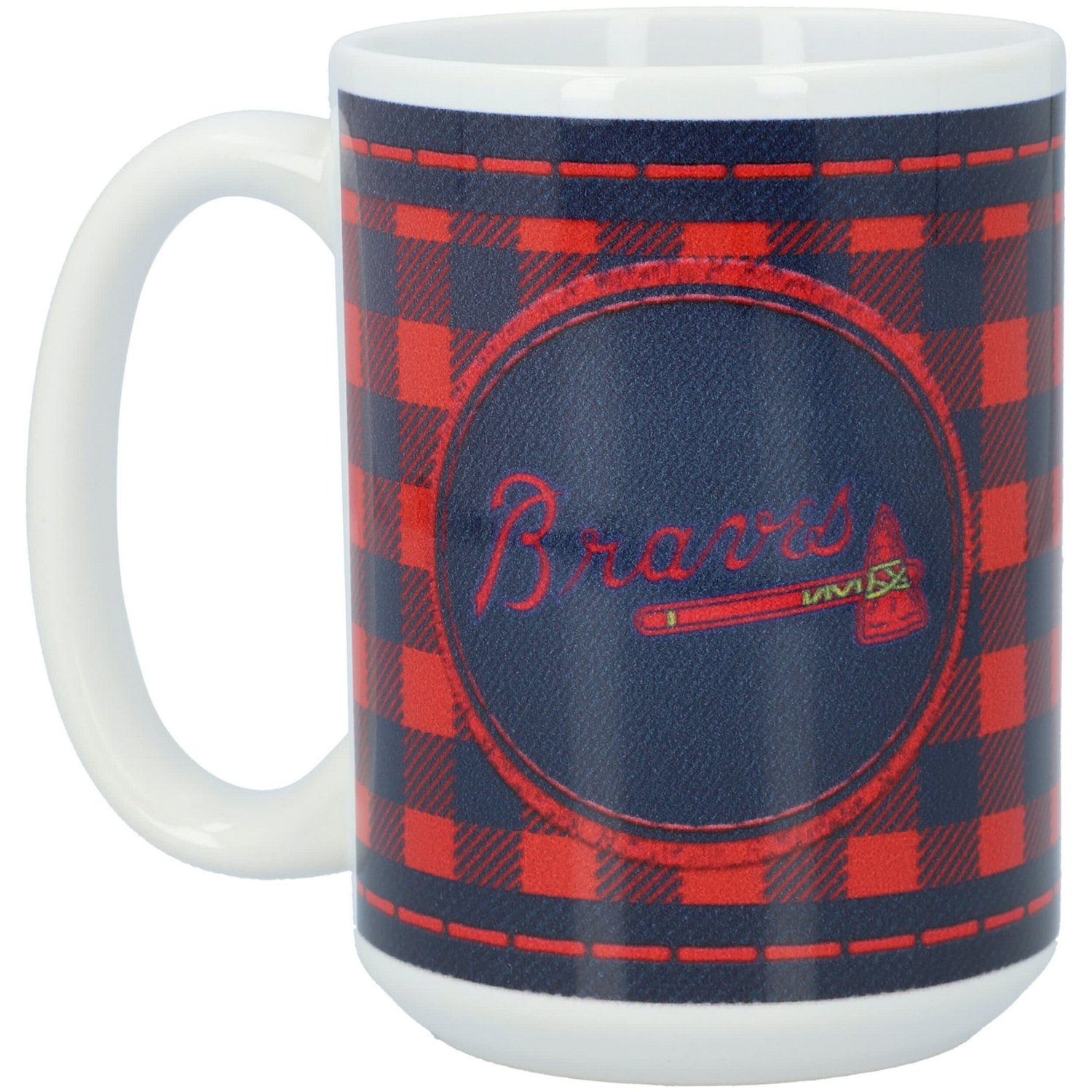 Atlanta Braves 15oz Buffalo Plaid Father's Day Mug