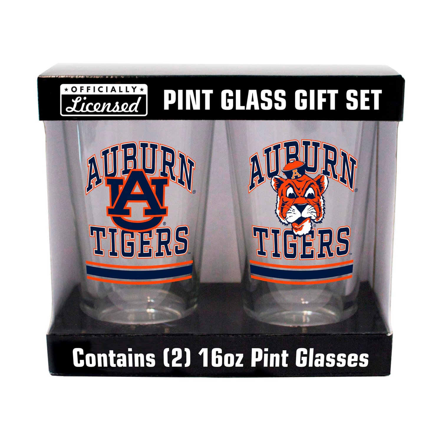 Auburn Tigers 16oz Pint Glass Two Pack
