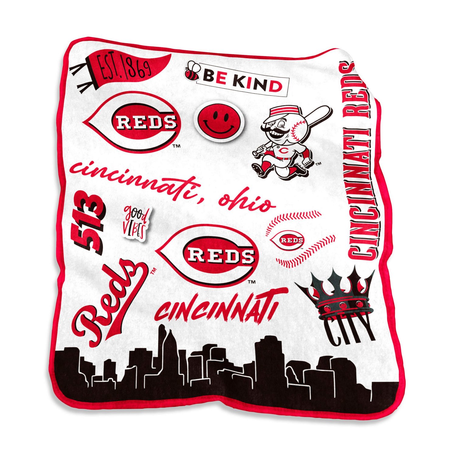Cincinnati Reds 50'' x 60'' Native Raschel Plush Throw Blanket - view number 1
