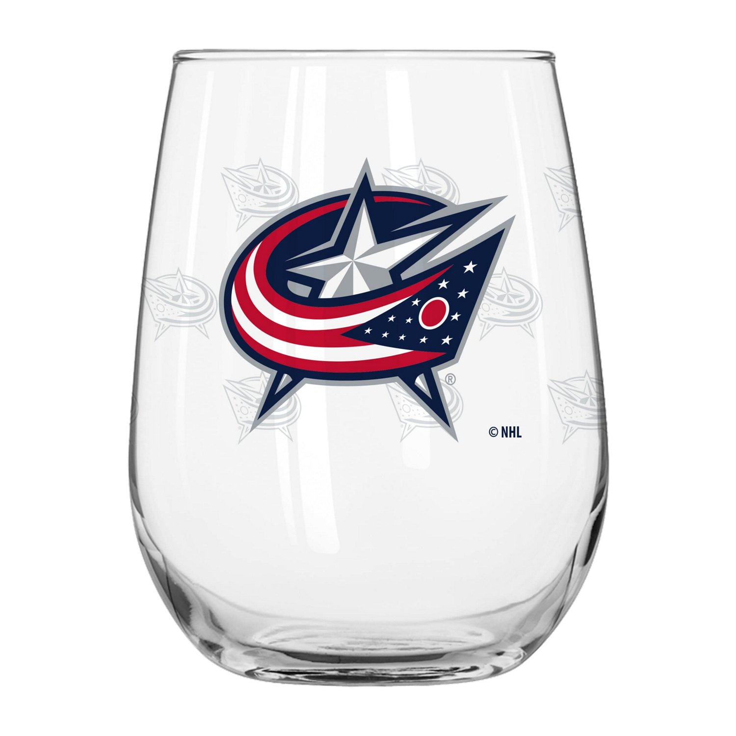 Columbus Jackets 16oz Satin-Etched Logo Curved Beverage Glass                                                                    - view number 1