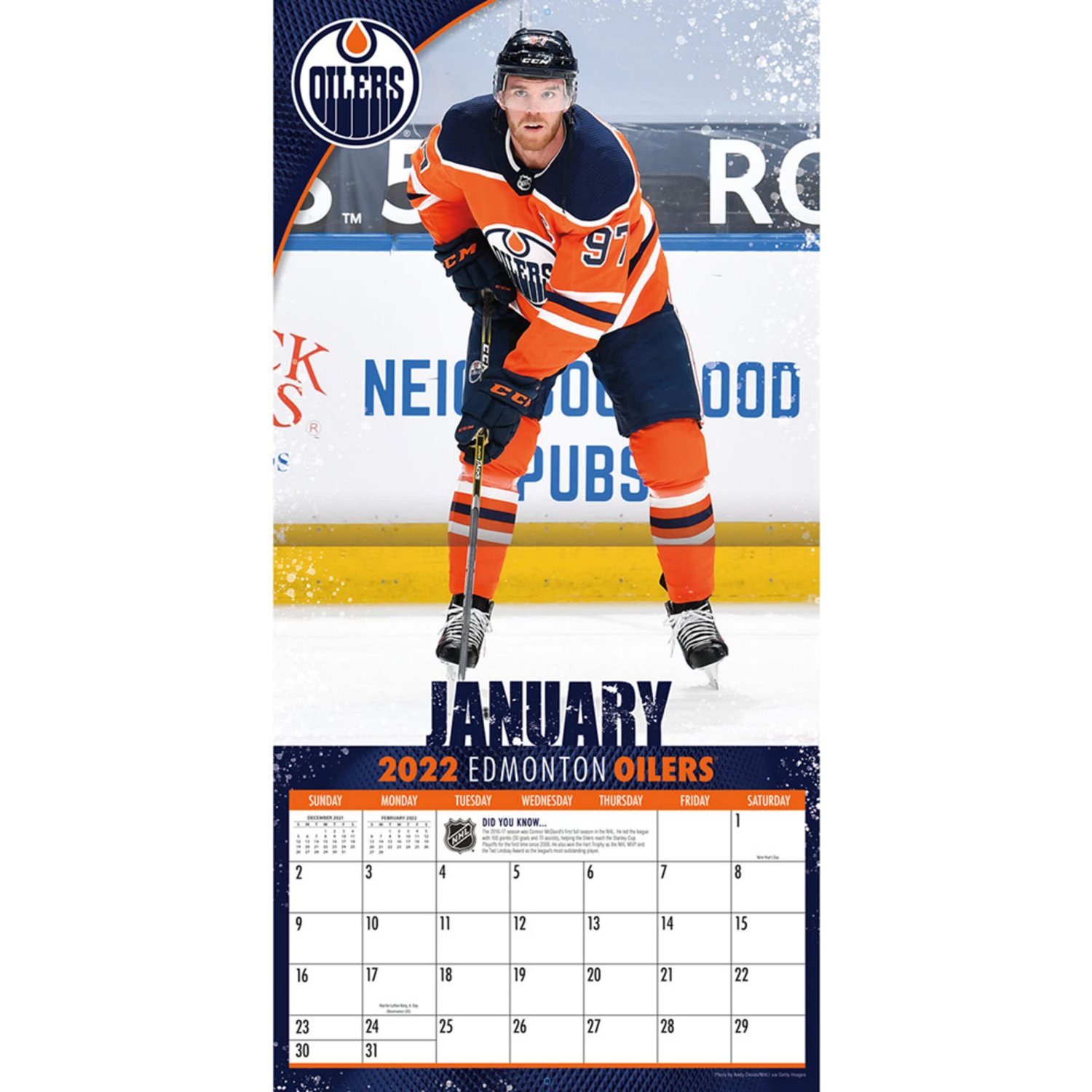 Connor McDavid Edmonton Oilers 2022 Player Wall Calendar - view number 2
