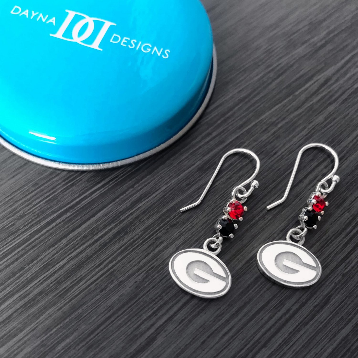 Dayna Designs Georgia Bulldogs Dangle Crystal Earrings