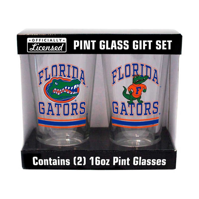 Logo Brands Florida Gators 16oz Pint Glass Two Pack - NCAA Novelty at Academy Sports