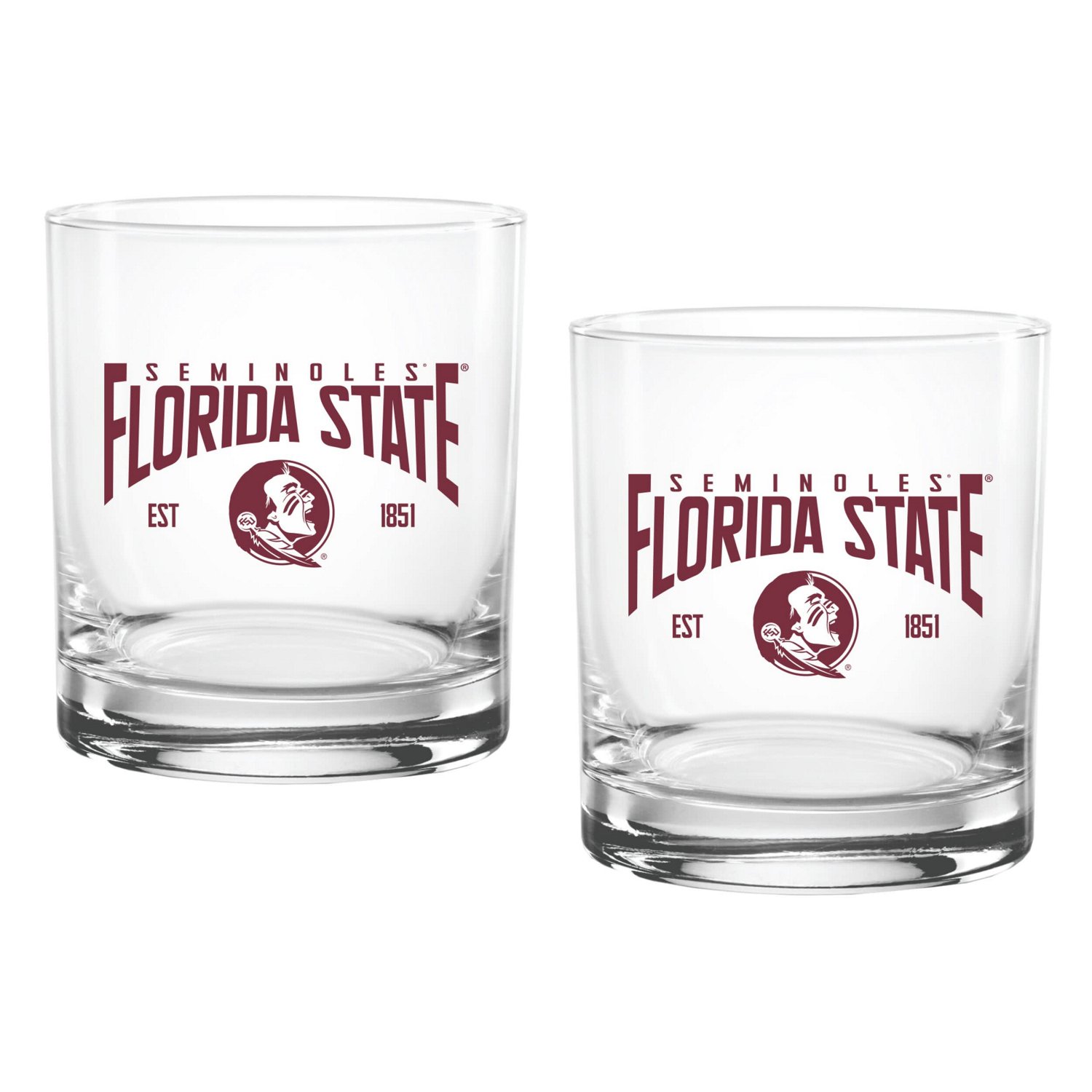 Florida State Seminoles 14oz Established Rocks Glass Two-Set
