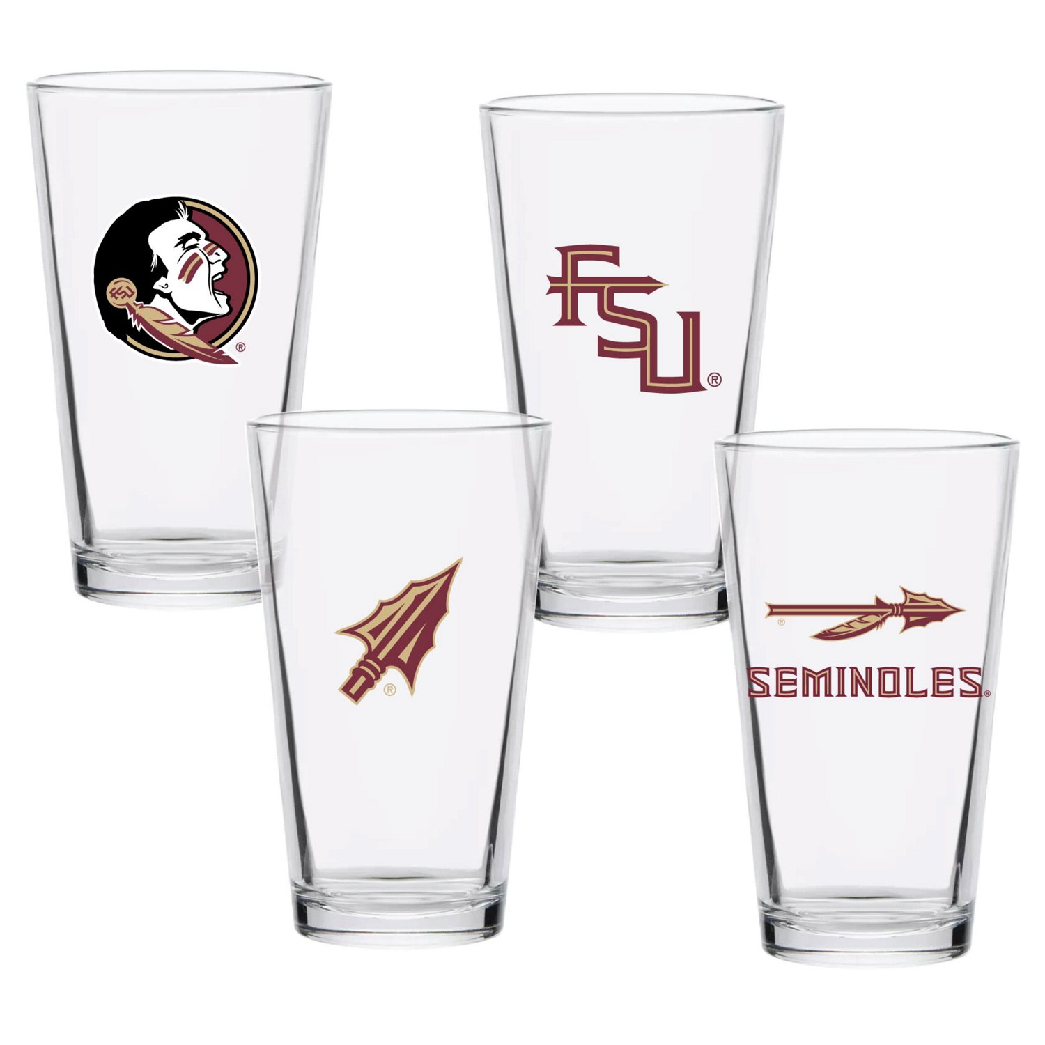 Florida State Seminoles 16oz Collector Pint Glass Four-Set