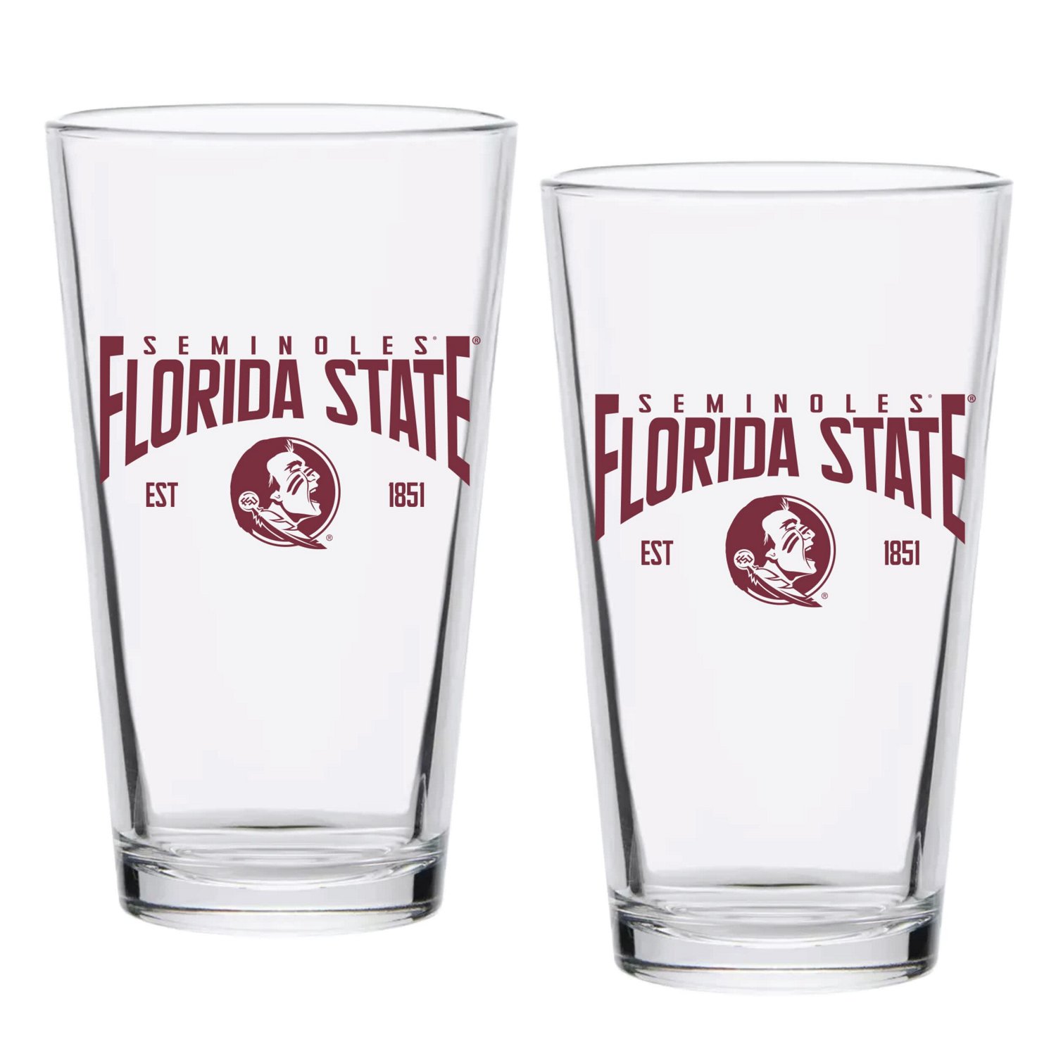 Florida State Seminoles 16oz Established Pint Glass Two-Set                                                                      - view number 1