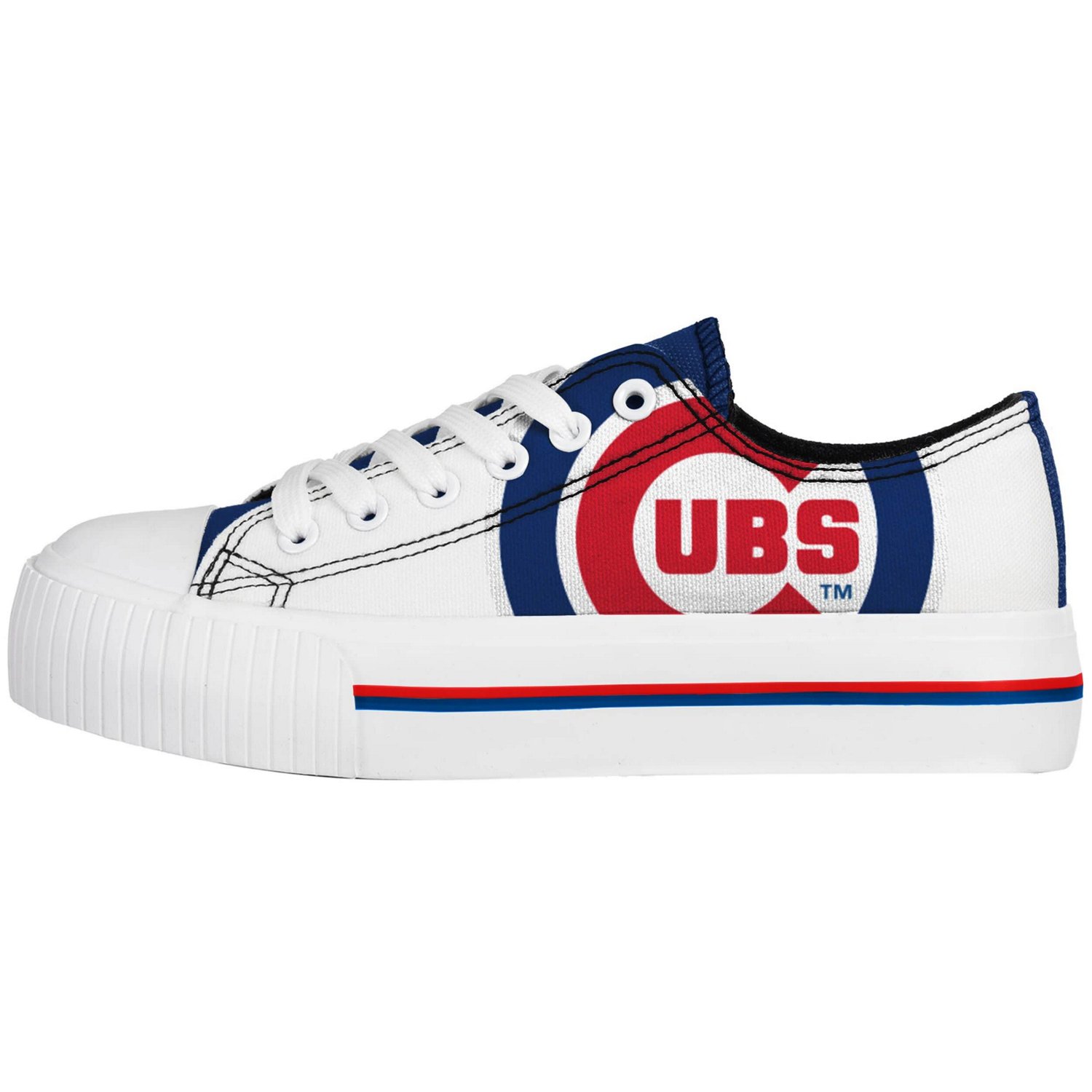 FOCO Chicago Cubs Platform Canvas Shoes