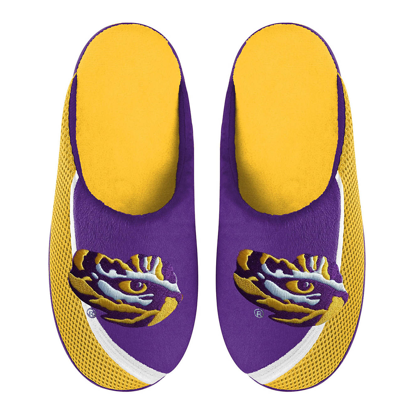 FOCO LSU Tigers Big Logo Color Edge Slippers                                                                                     - view number 1