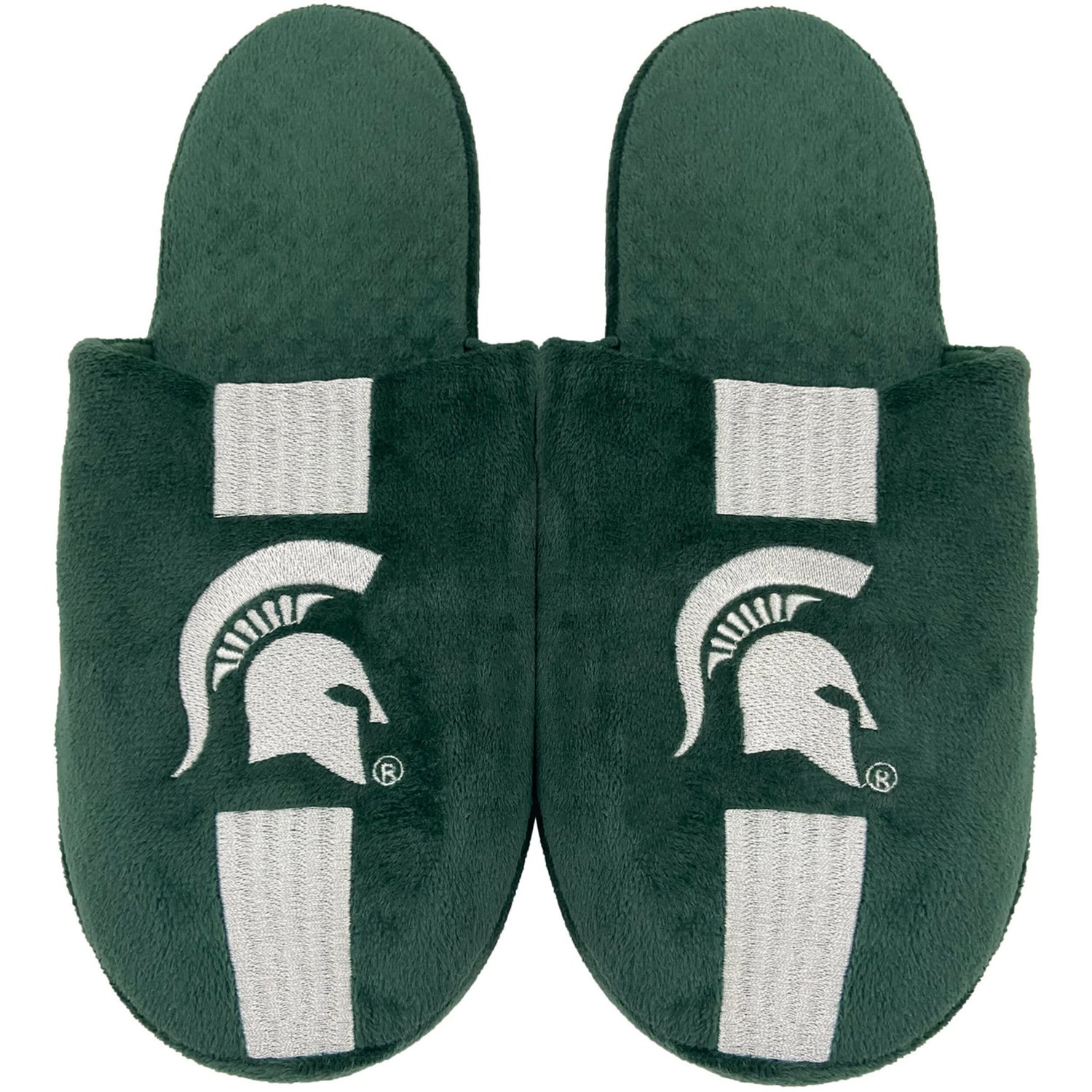 FOCO Michigan State Spartans Team Stripe Slippers
