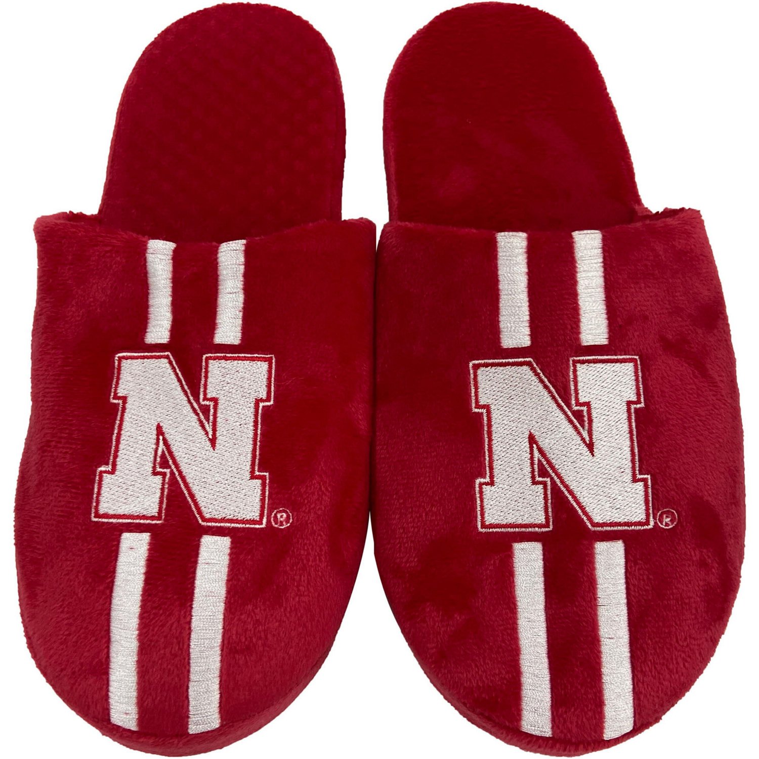 FOCO Nebraska Huskers Striped Team Slippers