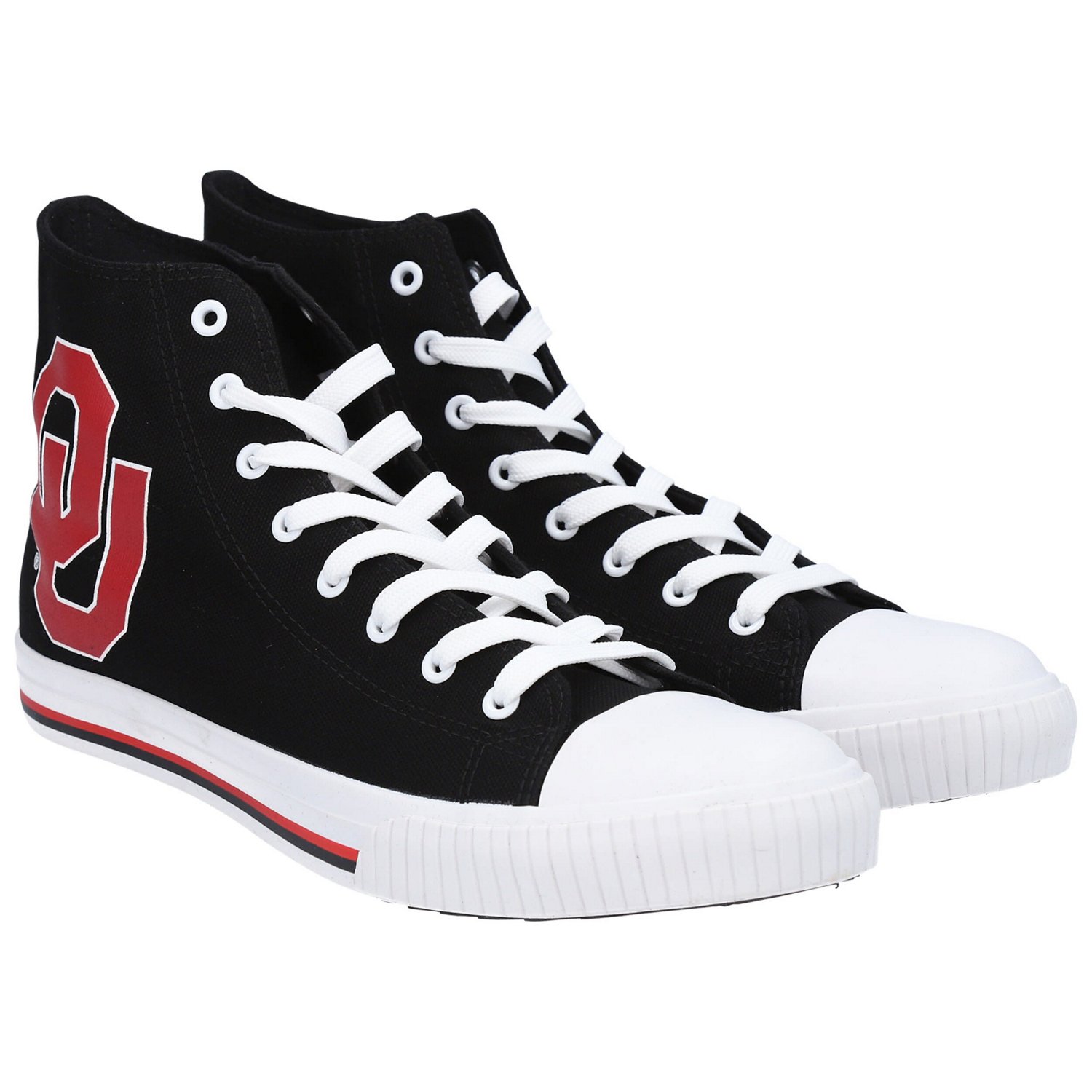 FOCO Oklahoma Sooners Big Logo High Top Canvas Shoes