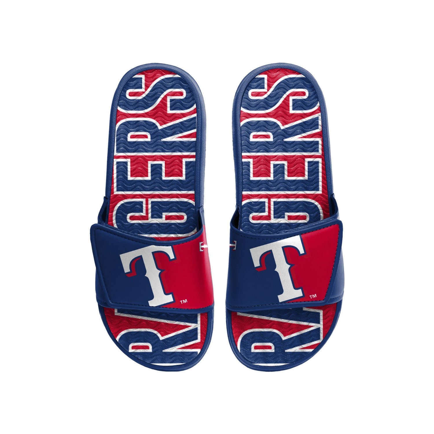 FOCO Texas Rangers Logo Gel Slide Sandals