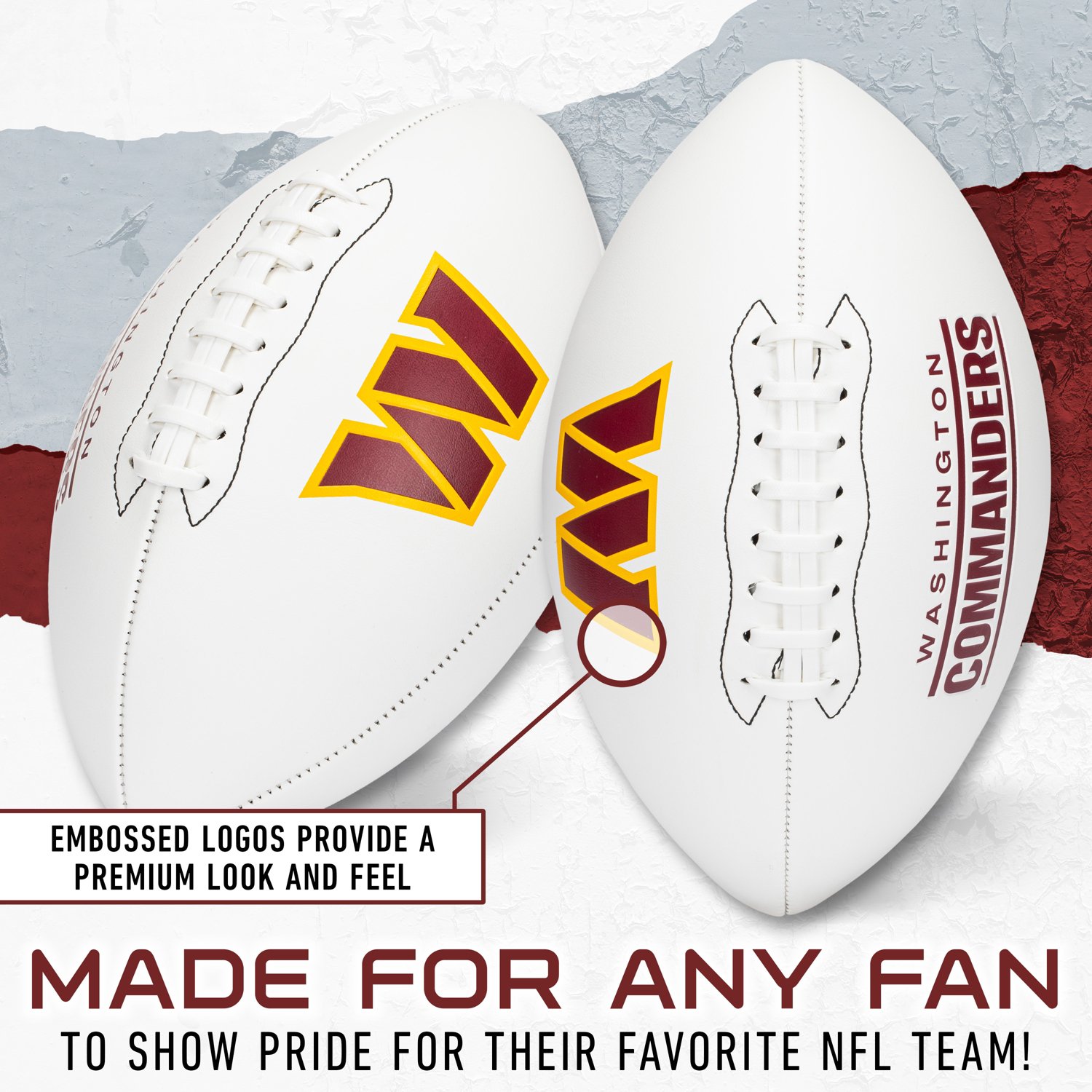 Franklin Washington Commanders Official Size Autograph Football                                                                  - view number 3
