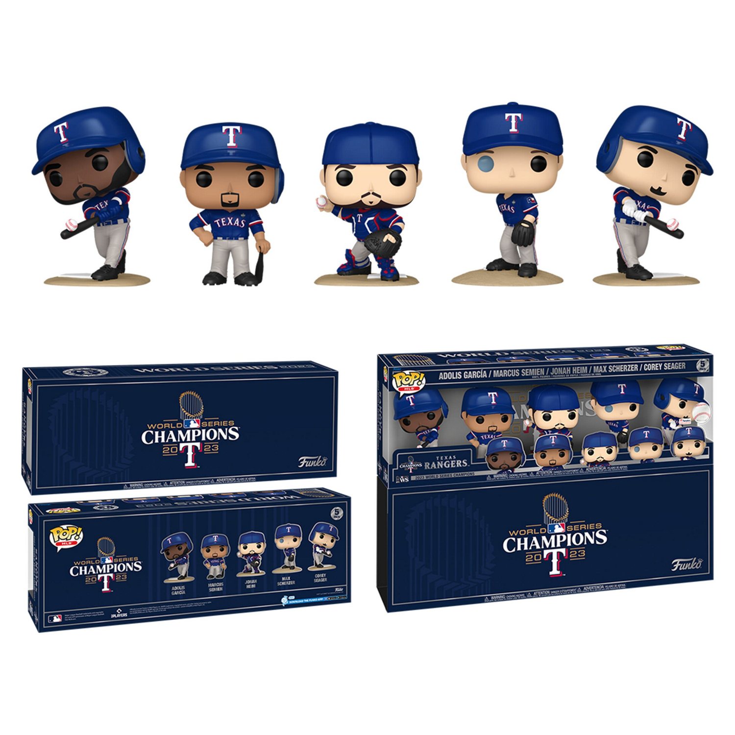Funko MLB Texas Rangers 2023 World Series Champions Fanatics Exclusive POP Five-Pack                                             - view number 1