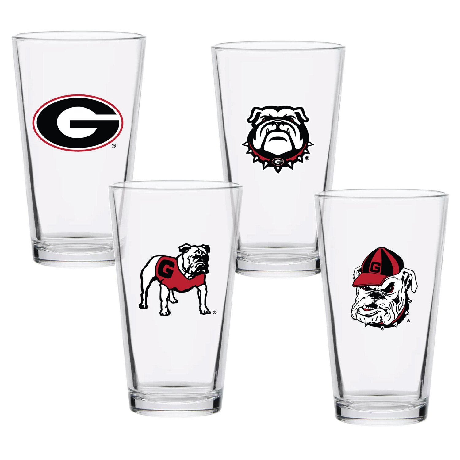 Georgia Bulldogs 16oz Collector Pint Glass Four-Set