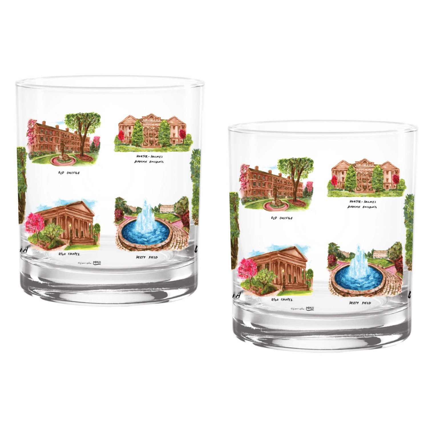 Georgia Bulldogs 2-Pack 14oz Laura Wilcox University Rocks Set