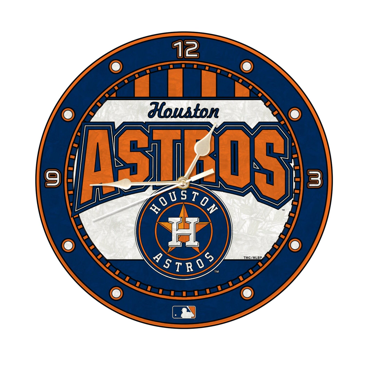 Houston Astros 12'' Team Art Glass Clock
