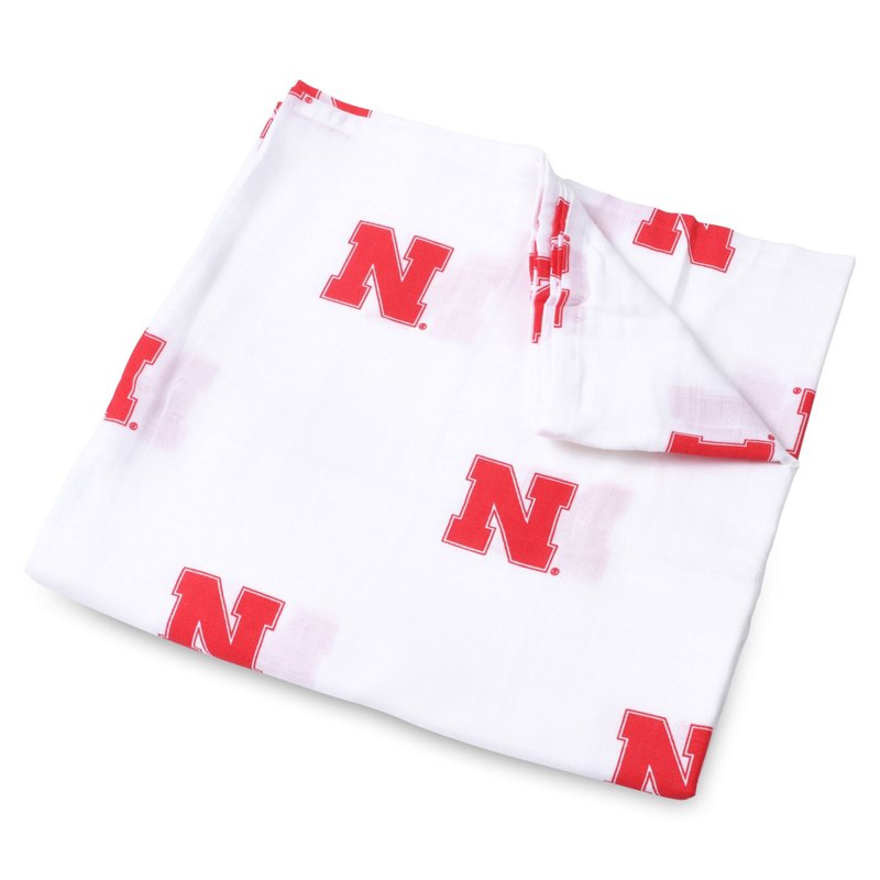 Three Little Anchors Infant Nebraska Huskers 47" x 47" Muslin Swaddle Blanket White - NCAA Novelty at Academy Sports